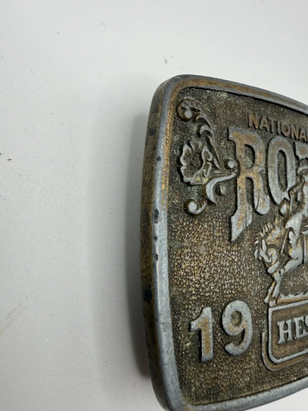 Vintage 1976 Hesston National Finals Rodeo Belt Buckle